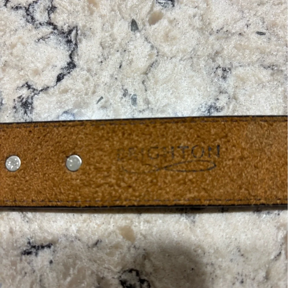 Brighton Brown Leather Western-Style Belt 30 with Silver Western Buckle - Picture 7 of 10